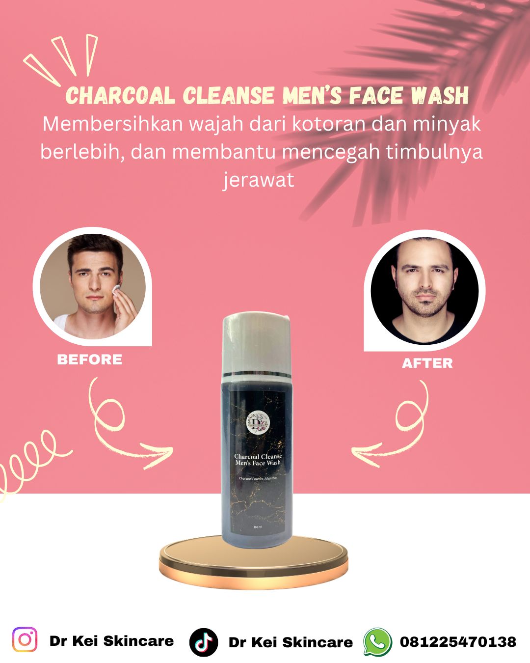 Dr Kei Beauty Care Charcoal Cleanse Mens Face Wash 100ml